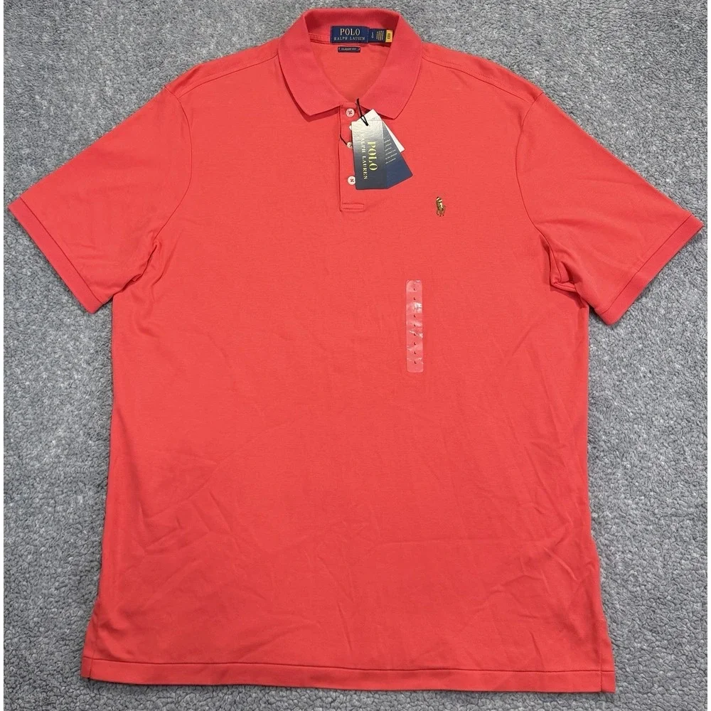 NWT Polo Ralph Lauren Classic Fit Soft Touch Red Polo Shirt Men's Size Large